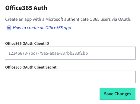 Office365 Auth in Dashboard